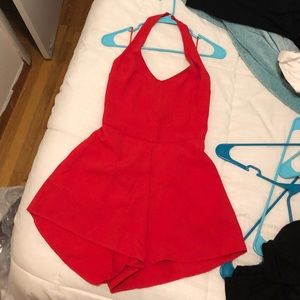 Red Halter Romper